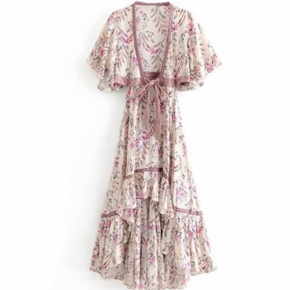 SOLD OUT Boho Floral Lavender Fields Cut Out Maxi Dress - Picture 11 of 11
